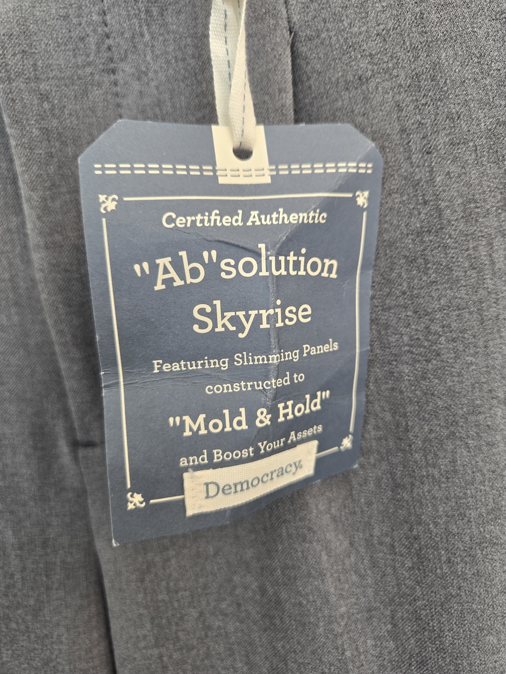 Democracy Gray Ab Solution Skyrise Wide-Leg Dress Pants 10 Mold & Hold Slimming - Picture 5 of 15